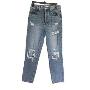 PACSUN Dad Jean Distressed Medium Wash Size 27